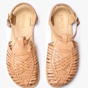 Origo The Huarache Sandal by AnyaNatural Tan Leather Barefoot Flat Sandals NWOB